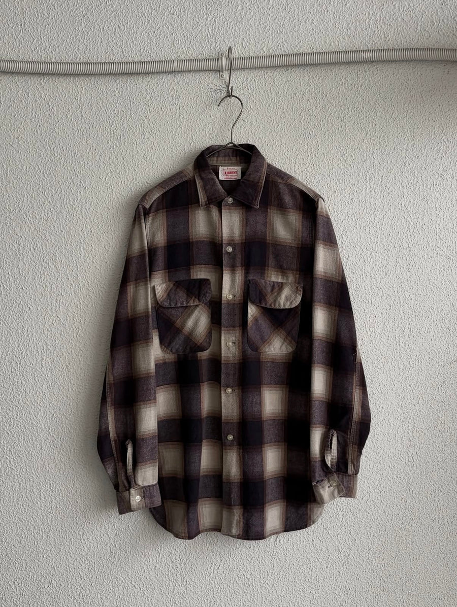 "BRENT" Print Flannel Shirt "マチ付き"