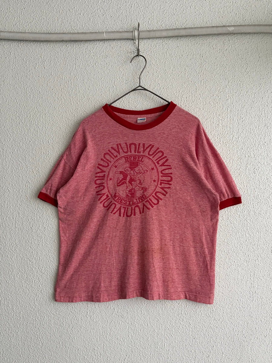 "Champion" Ringer T-Shirt "Made in USA" "Water Print"
